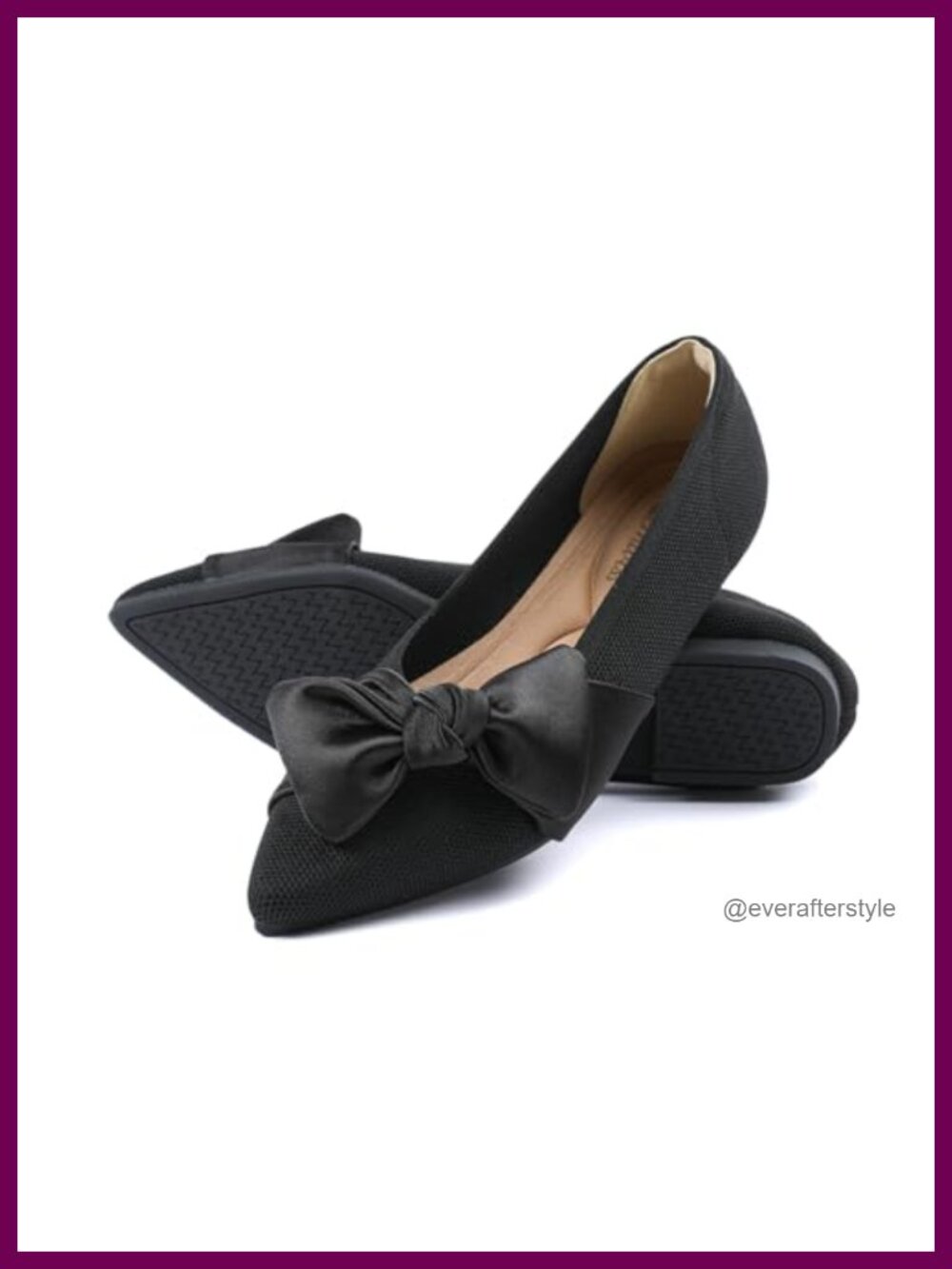 Semwiss Women's Pointed Toe Ballet Flats with Bow Memory Foam Mesh Slip-On